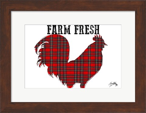 Framed Farm Fresh Plaid Rooster Print