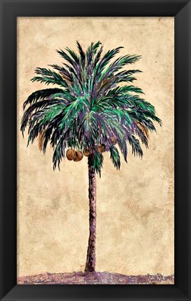 Framed Coconut Tribal Palm I Print