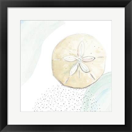 Framed Turquoise Ocean Sand Dollar Print