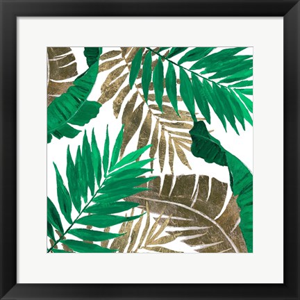 Framed Modern Jungle Leaves Close Up I Print