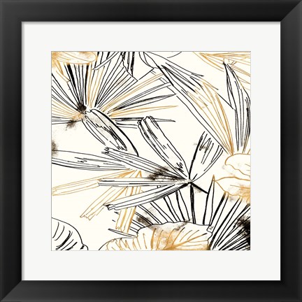 Framed Selva Black And Gold Sketch I Print