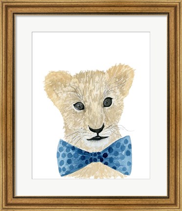 Framed Lion With Bow Tie Print