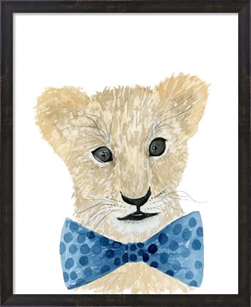 Framed Lion With Bow Tie Print