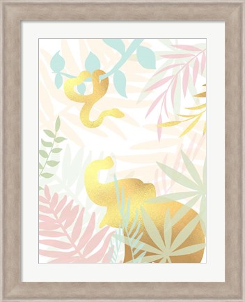 Framed Golden Modern Safari I Print