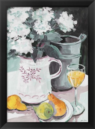 Framed Pitcher of Flowers Print