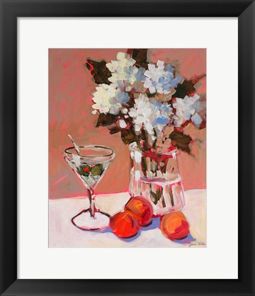 Framed Flowers and Martini Print