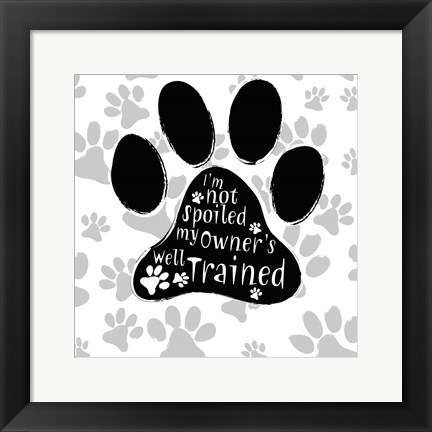 Framed B&amp;W Dog Paw II Print