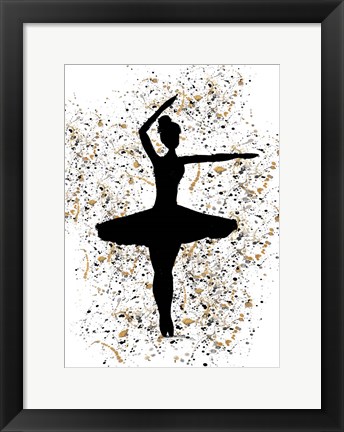 Framed Ballerina Silhouette III Print