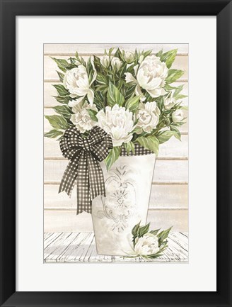 Framed White Peonies Print