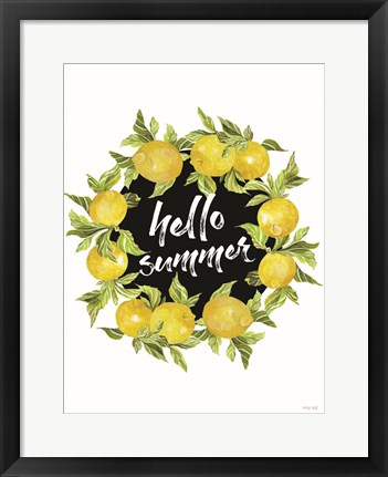 Framed Hello Summer Lemons Print