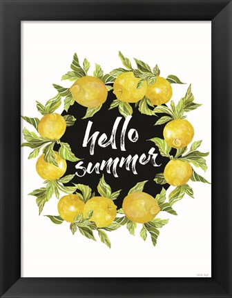 Framed Hello Summer Lemons Print