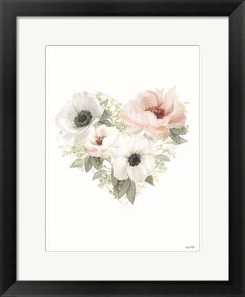 Framed Floral Heart Print