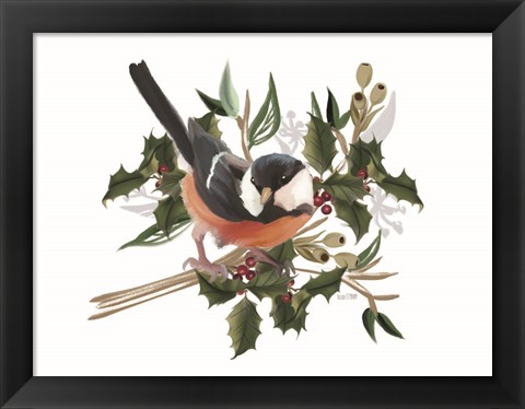 Framed Christmas Songbird I Print