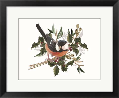 Framed Christmas Songbird I Print