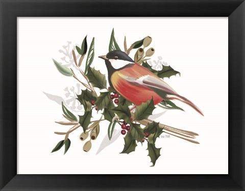 Framed Christmas Songbird II Print