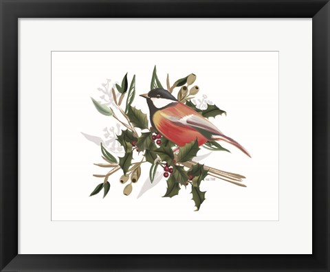 Framed Christmas Songbird II Print