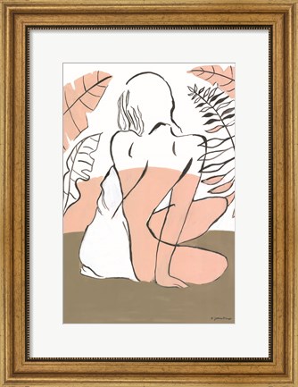 Framed Lady in the Palms Print