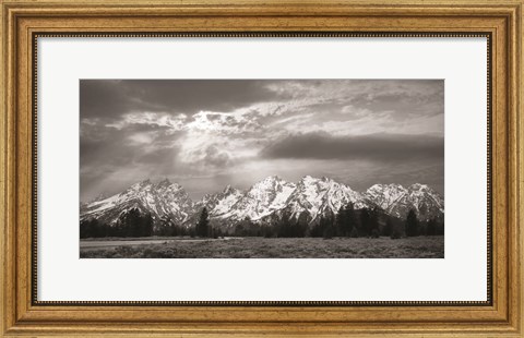 Framed Sunlight on the Tetons Print