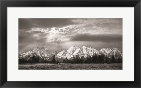 Framed Sunlight on the Tetons Print