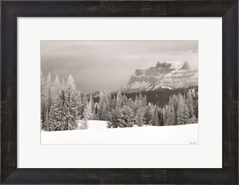 Framed Snowy Lava Mountain Print