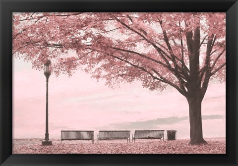 Framed Moody Pink Day in the Park Print