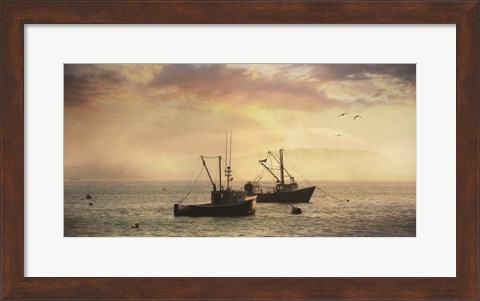 Framed Bar Harbor Lobster Boats Print