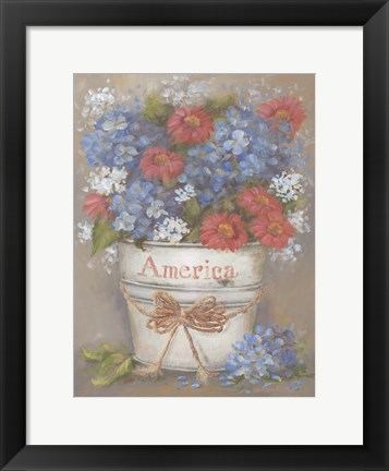 Framed Rustic Red, White &amp; Blue Print