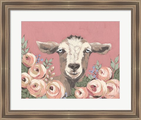 Framed Goat in the Garden Print