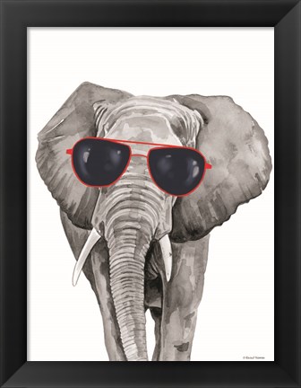 Framed Looking Cool Elephant Print