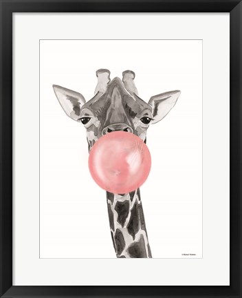 Framed Bubblegum Giraffe Print