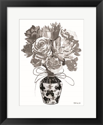 Framed Gray Bouquet Print