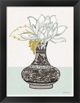 Framed Flower Vase with Pattern I Print