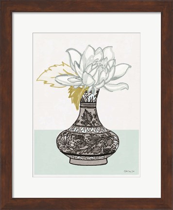 Framed Flower Vase with Pattern I Print