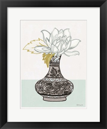 Framed Flower Vase with Pattern I Print