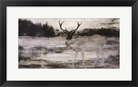 Framed Bull in Forest 2 Print