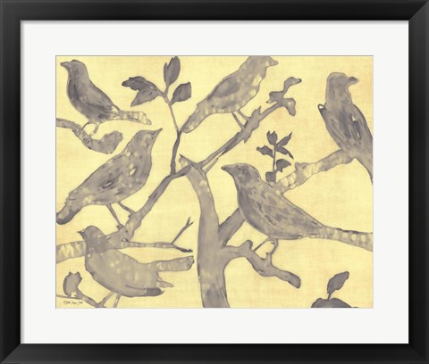 Framed Yellow-Gray Birds 2 Print