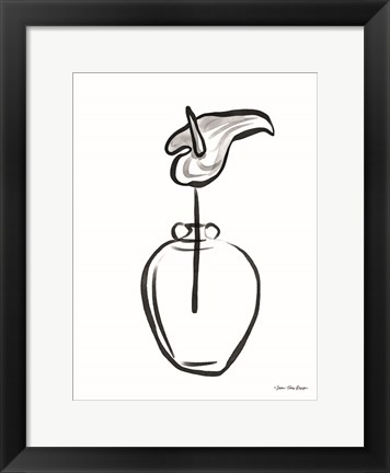 Framed Flower and Pot Drawing Print