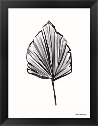 Framed Black Watercolor Leaf Print