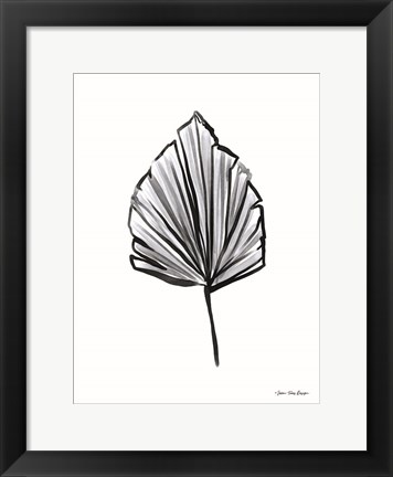 Framed Black Watercolor Leaf Print