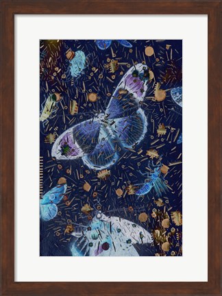 Framed Confetti with Butterflies I Print