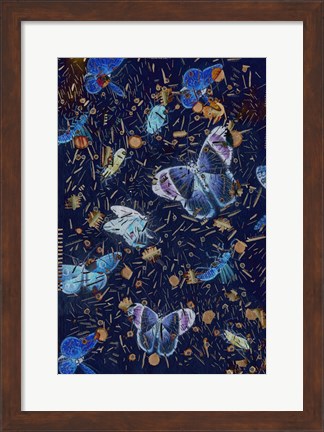 Framed Confetti with Butterflies II Print