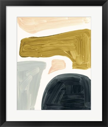 Framed Brushy Shapes II Print