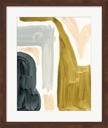 Framed Brushy Shapes IV Print