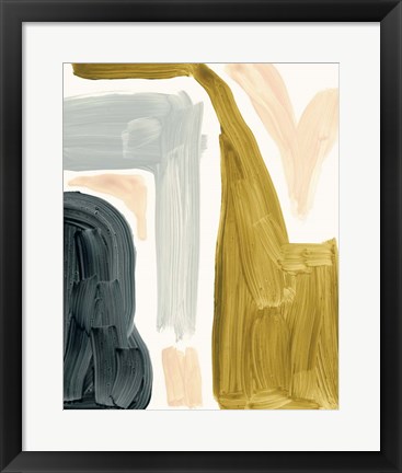 Framed Brushy Shapes IV Print