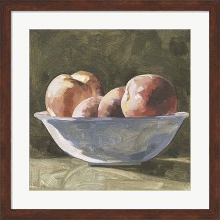 Framed Bowl of Peaches I Print