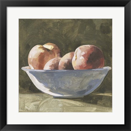 Framed Bowl of Peaches I Print