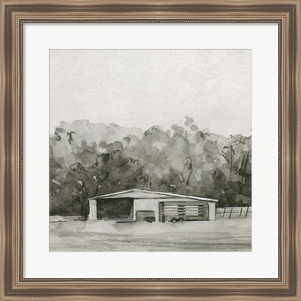 Framed Solemn Barn Sketch II Print