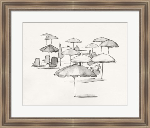 Framed Rough Seaside Sketch I Print