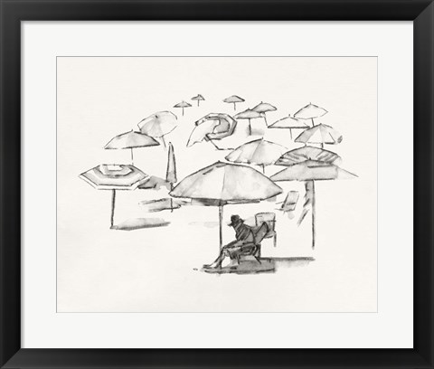 Framed Rough Seaside Sketch II Print