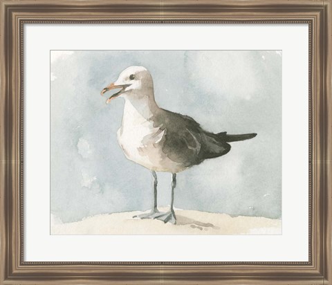 Framed Simple Seagull II Print